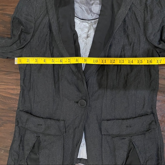 Luisa Cerano Women's Black Shimmery One Button Long Sleeve Blazer Size 10 NWOT - Picture 6 of 14